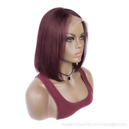 wholesale human hair short bob lace wig 99j bob lace front wig